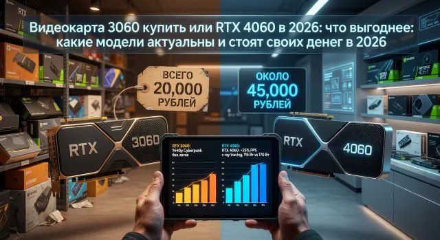 Видеокарта 3060 купить или RTX 4060 в 2026: что выгоднее: какие модели актуальны и стоят своих денег в 2026